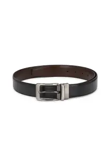 thickskin Men Black & Brown Textured Reversible Formal Belt