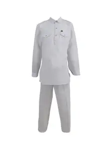 V-Mart Boys Grey Pure Cotton Kurta with Pyjamas