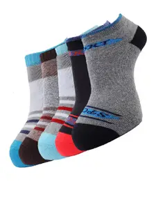 Dollar Socks Men Assorted Pack Of 5 Patterned Cotton Ankle-Length Socks