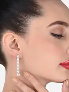 AMI Silver-Plated Contemporary Drop Earrings