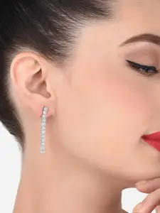 AMI Silver-Toned Contemporary Drop Earrings