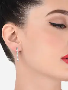 AMI Silver-Toned Contemporary Drop Earrings