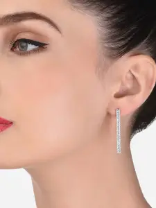 AMI Silver-Toned Contemporary Drop Earrings