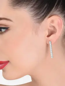 AMI Silver-Toned Contemporary Drop Earrings