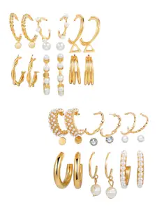 Vembley Gold-Plated Set Of 18 Earrings