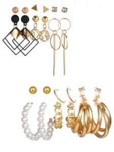 Vembley Gold-Toned Contemporary Studs Earrings