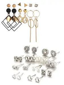 Vembley Gold-Toned Pair of 18 Studs Earrings