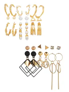 Vembley Gold-Toned Contemporary Drop Earrings