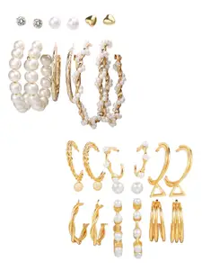 Vembley Gold-Toned Contemporary Hoop Earrings