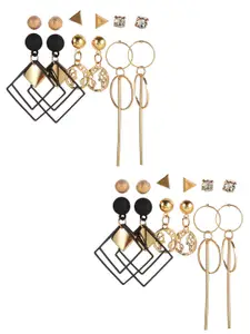 Vembley Gold Plated Set of 12 Studs Earrings