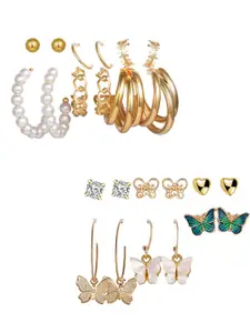 Vembley Gold-Plated Set Of 12 Earrings