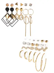 Vembley Set of 18 Gold-Plated Contemporary Earrings