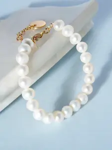 Zaveri Pearls Women White Freshwater Natural Pearl Bracelet