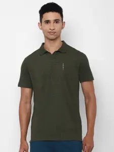 Allen Solly Tribe Men Olive Green Polo Collar T-shirt