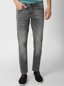 Peter England Casuals Men Grey Skinny Fit Heavy Fade Jeans