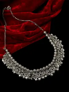 PANASH Silver-Plated German Silver Oxidised Necklace