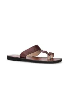 Bata Men Tan Brown Leather Comfort Sandals