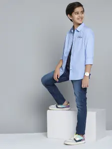 Nautica Boys Blue Solid Pure Cotton Casual Shirt