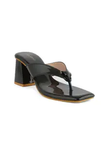 VAYONAA Women Black Solid PU Block Sandals