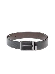 thickskin Men Black Textured Leather Formal Belt