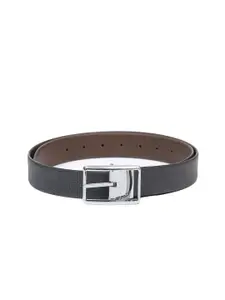 thickskin Men Black Textured Leather Formal Belt