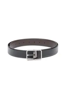 thickskin Men Black Textured Leather Formal Belt