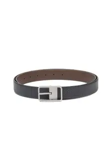 thickskin Men Black Textured Leather Formal Belt