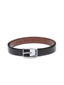 thickskin Men Black Solid Leather Formal Belt