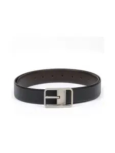thickskin Men Black Textured Leather Formal Belt