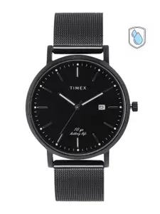Timex Men Black Brass Dial & Black Stainless Steel Straps Analogue Watch TWEG17709