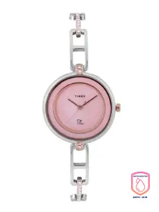 Timex Women Pink Dial & Silver Toned Analogue Watch TWEL15403