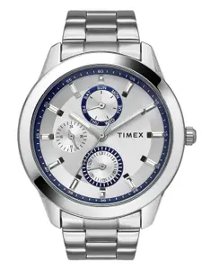 Timex Men White Dial & Gold Toned Stainless Steel Analogue Multi Function Watch TWEG18506
