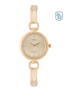 Timex Women Gold-Toned Embellished Dial & Bracelet Style Analogue Watch TWEL11423