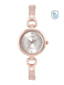 Timex Women Silver-Toned Brass Dial Analogue Watch TWEL11424