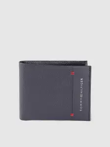 Tommy Hilfiger Men Navy Blue Leather Two Fold Wallet