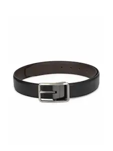 thickskin Men Black Textured PU Formal Belt