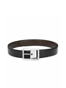 thickskin Men Black Textured Reversible Formal Belt