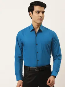 JAINISH Men Blue Standard Cotton Formal Shirt