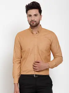 JAINISH Men Rust Standard Pure Cotton Formal Shirt