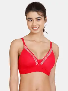 Zivame Red Lightly Padded & Non Wired Bra