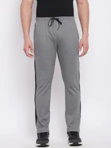 NEVA Men Grey Solid Cotton Track Pants
