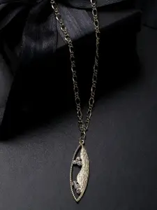 VIRAASI Gold-Plated Textured Pendant Necklace