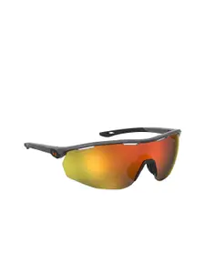 UNDER ARMOUR Men Orange Lens & Silver-Toned Sunglasses UV Protected Lens 204086KB79950