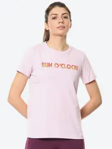 ASICS Women Pink Typography Printed Training or Gym T-shirt WOHERITAGE FONT GRAPHIC 5