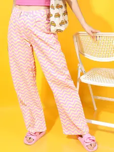 Tokyo Talkies Women Bright Yellow Geometric Printed Regular Fit Jeans