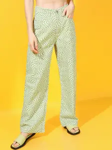 Tokyo Talkies Women Green Highly Distressed Jeans