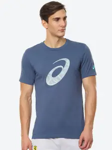 ASICS Men Blue Seasonal Print Ss T-shirt