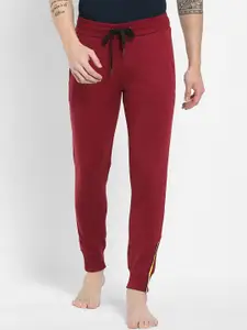 Sweet Dreams Men Burgundy-Coloured Solid Lounge Joggers