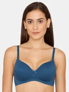 Rosaline by Zivame Blue Lightly Padded Non-Wired Bra