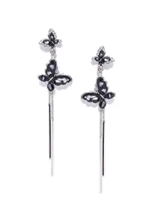 YouBella Black Contemporary Drop Earrings